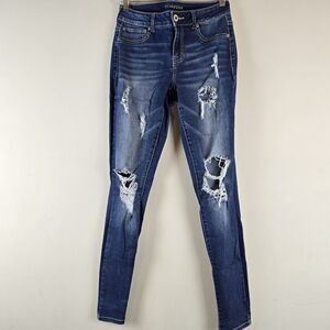 Maurices‎ Denim Jeans Skinny Women Size S Distressed Blue.D26